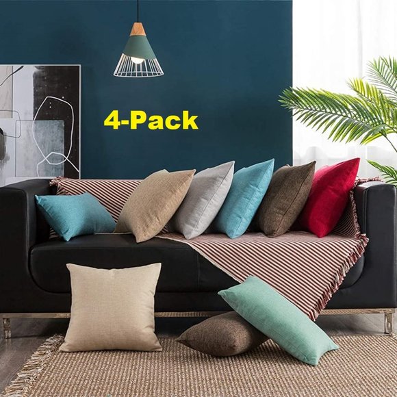 4-Pack Decorative Throw Pillow Covers(17.5"x17.5") - Picture 1 of 15